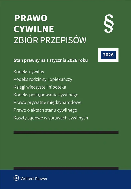 Kodeks cywilny. Kodeks rodzinny i opiekuńczy. Księgi wieczyste i hipoteka. Kodeks postępowania cywilnego. Prawo prywatne międzynarodowe. Prawo o aktach stanu cywilnego. Koszty sądowe w sprawach cywilnych