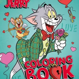 Kolorowanka z naklejkami Tom i Jerry Walentynki